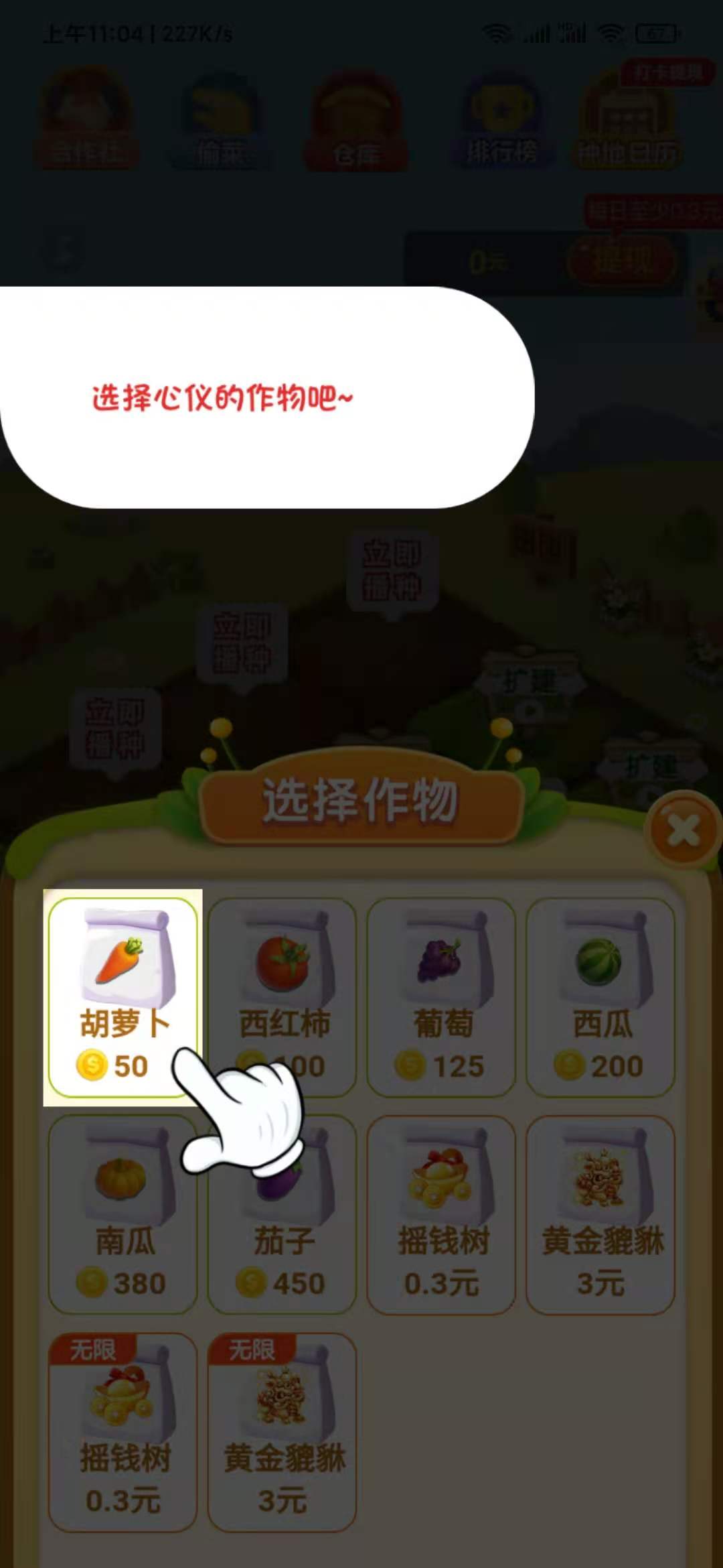 我的田园选择作物