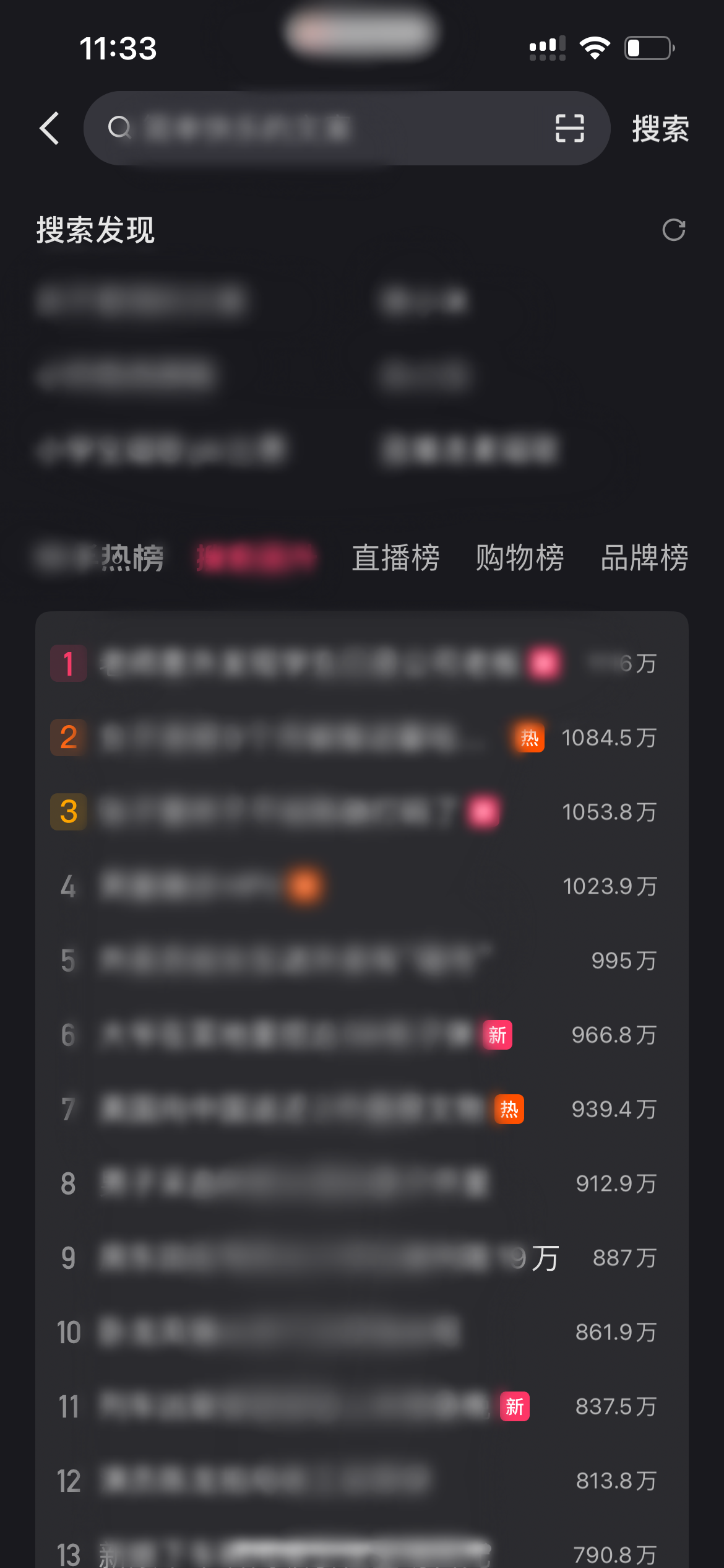 快手极速版搜索页
