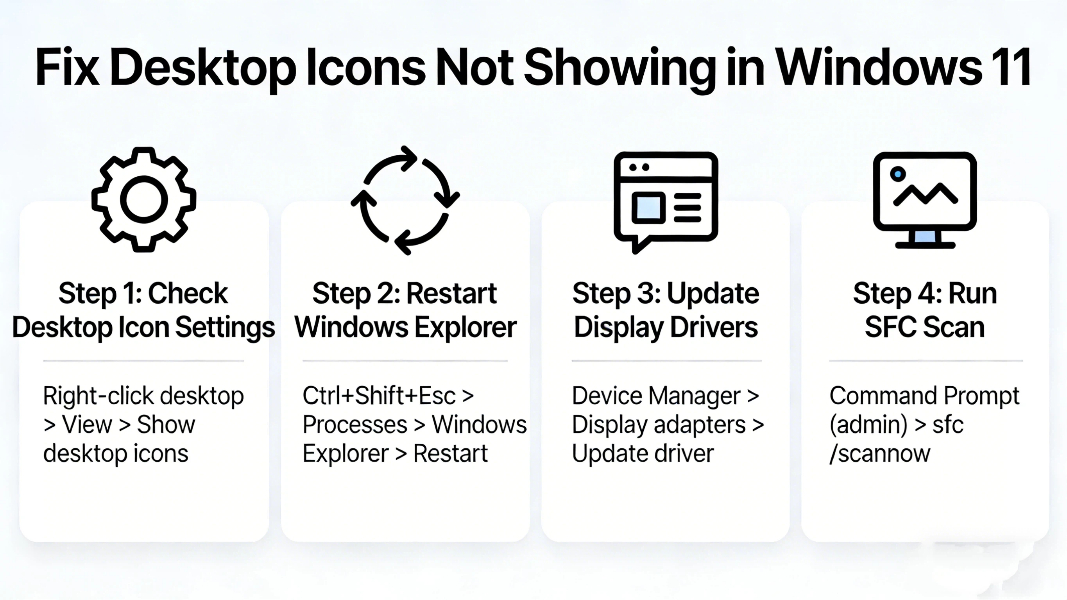 Fix desktop icons not showing in Windows 11