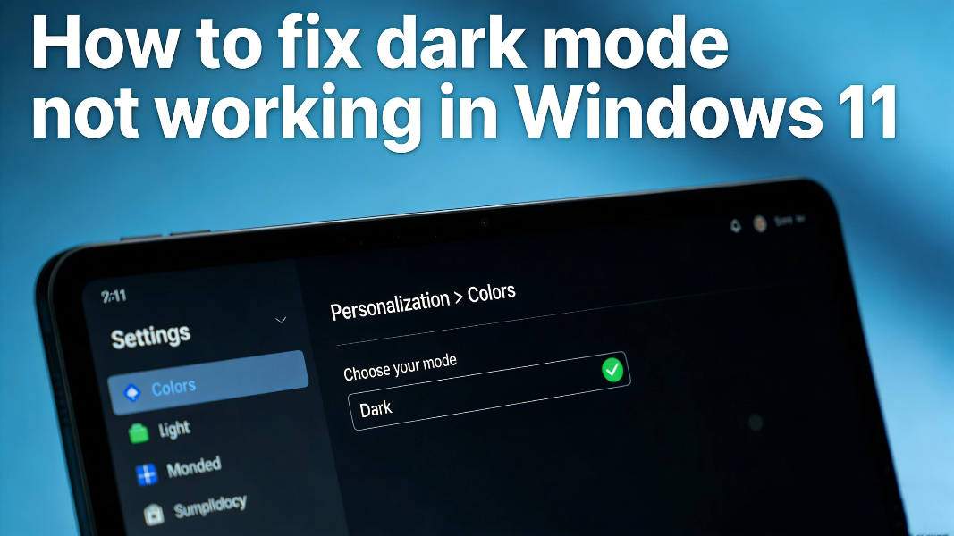 How to fix dark mode not working in Windows 11