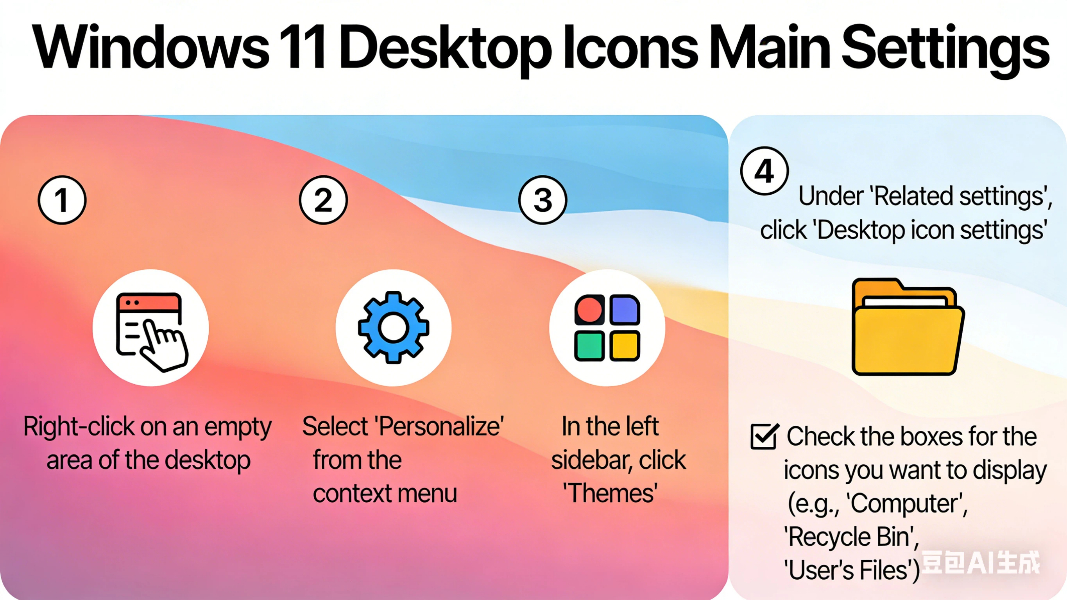Windows 11 show desktop icons main settings