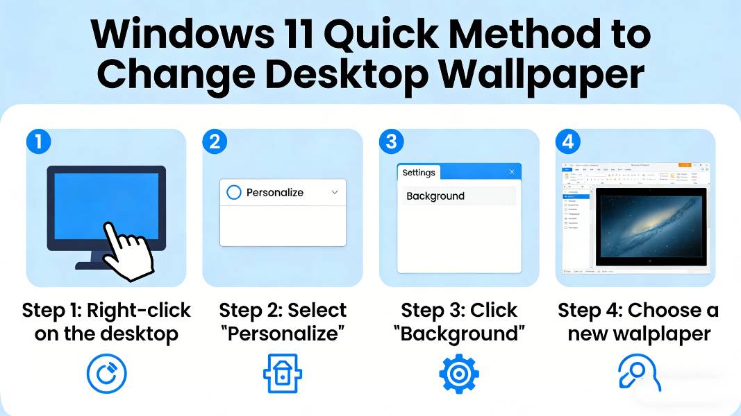 How to change desktop wallpaper in Windows 11 quick method