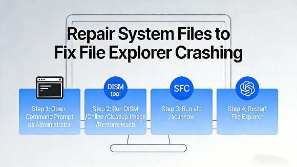 repair system files to fix file explorer crashing