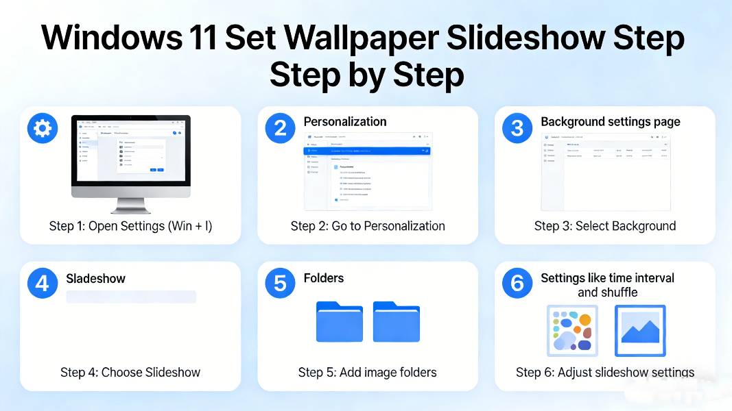 Windows 11 set wallpaper slideshow step by step