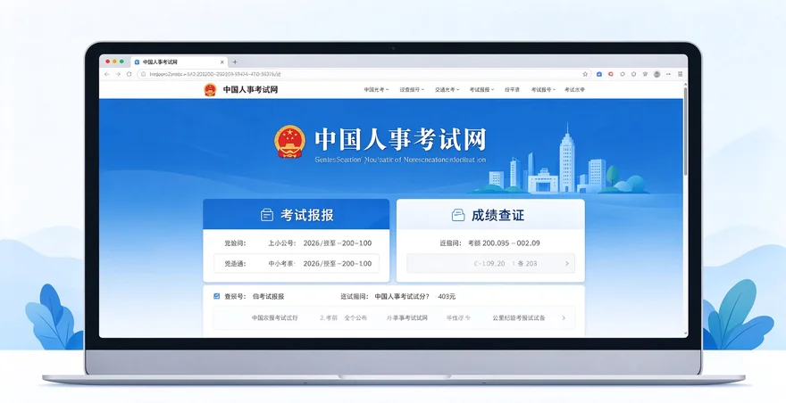 2026 中国人事考试网入口 官网报名查分证书查询