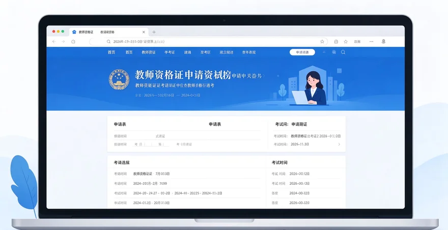 2026 教师资格证报名入口官网 网上报名流程与时间安排