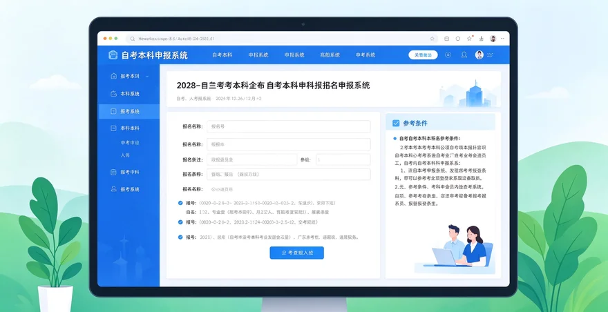 自考本科报名官网入口 2026 网上报名流程报考条件教程